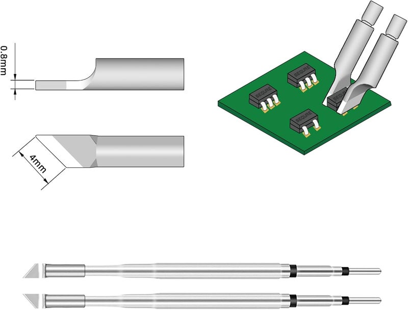 SEQURE Store HT140 4.0KS Hot Tweezers Desoldering Tips Blade Cartridge Compatible with JBC C210 & C120 HT140 Hot Tweezers - Image 2